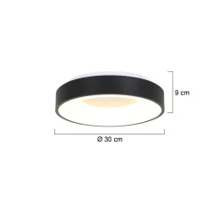 Blendarme LED Deckenleuchte Schwarz Weiß Ø30 cm rund