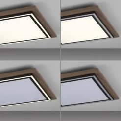 Blendarme LED Deckenleuchte dimmbar Holz B:53,4 cm 44 W