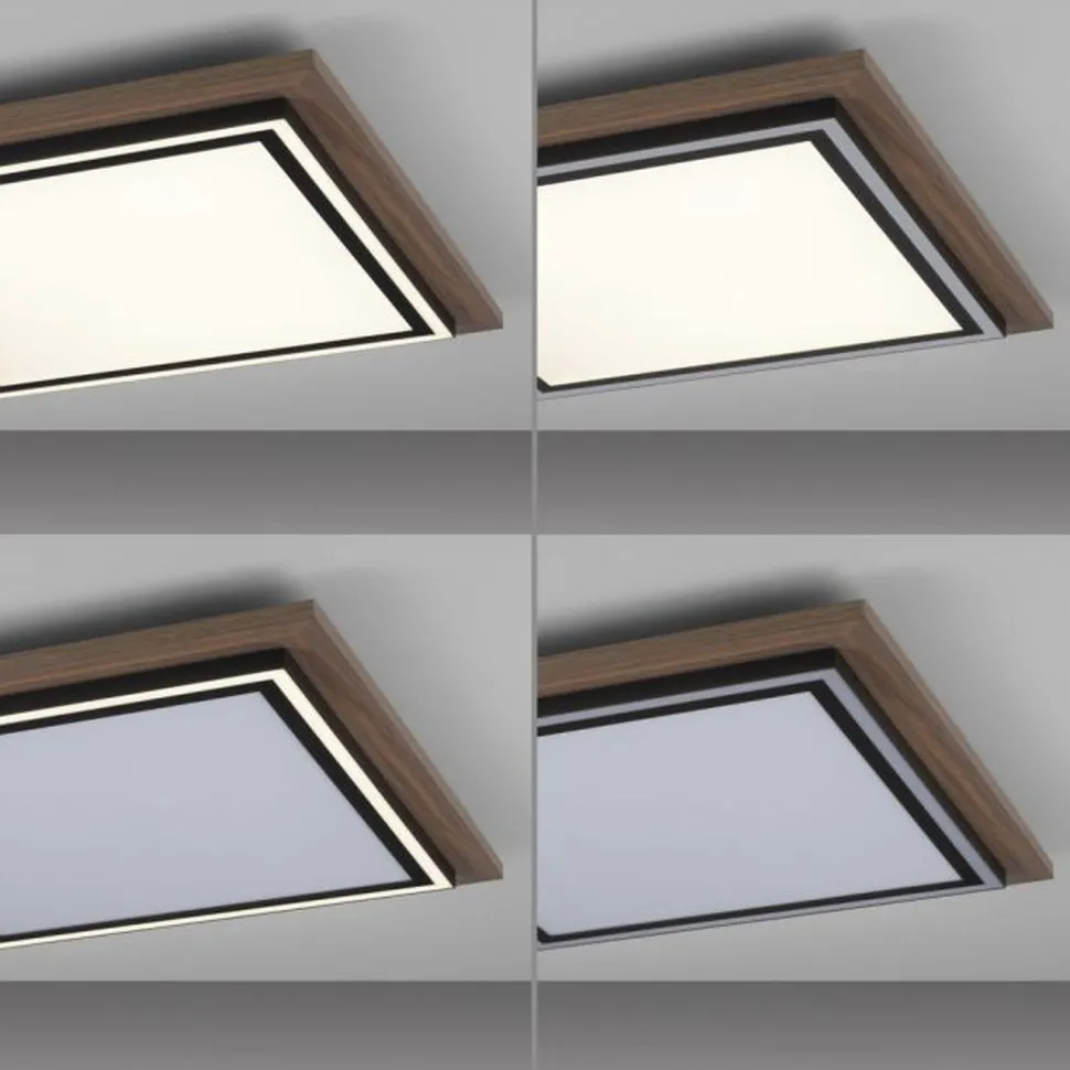 Blendarme LED Deckenleuchte dimmbar Holz B:53,4 cm 44 W