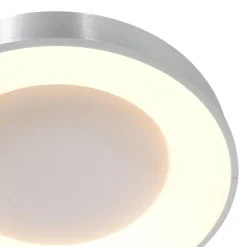 Blendarme LED Deckenleuchte in Silber Weiß Ø30 cm rund