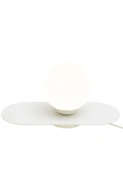 Blendarme Nachttischlampe Glas Metall E27 22 cm in Weiß