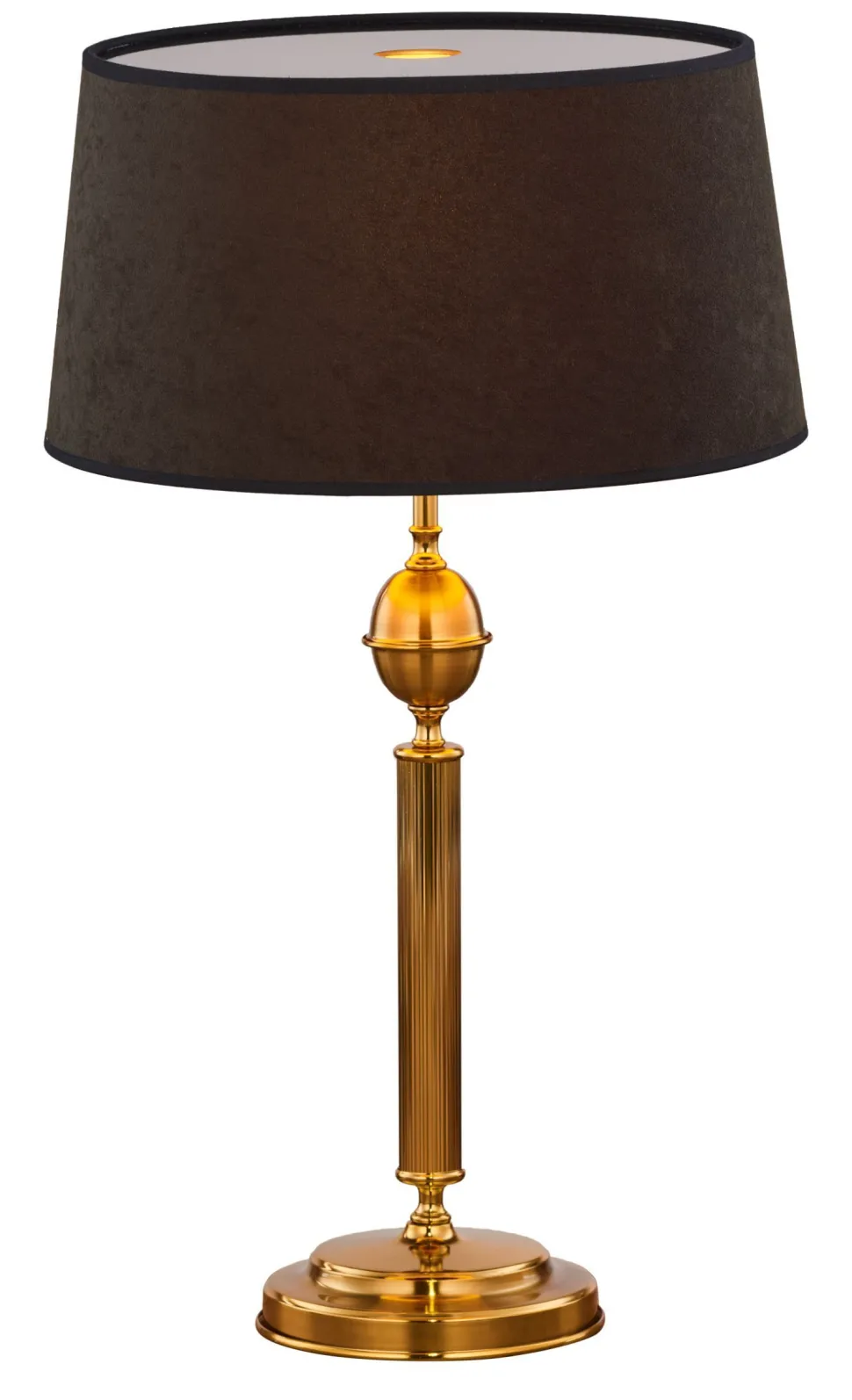 Blendarme Nachttischleuchte Stoff Echt-Messing E27 60 cm