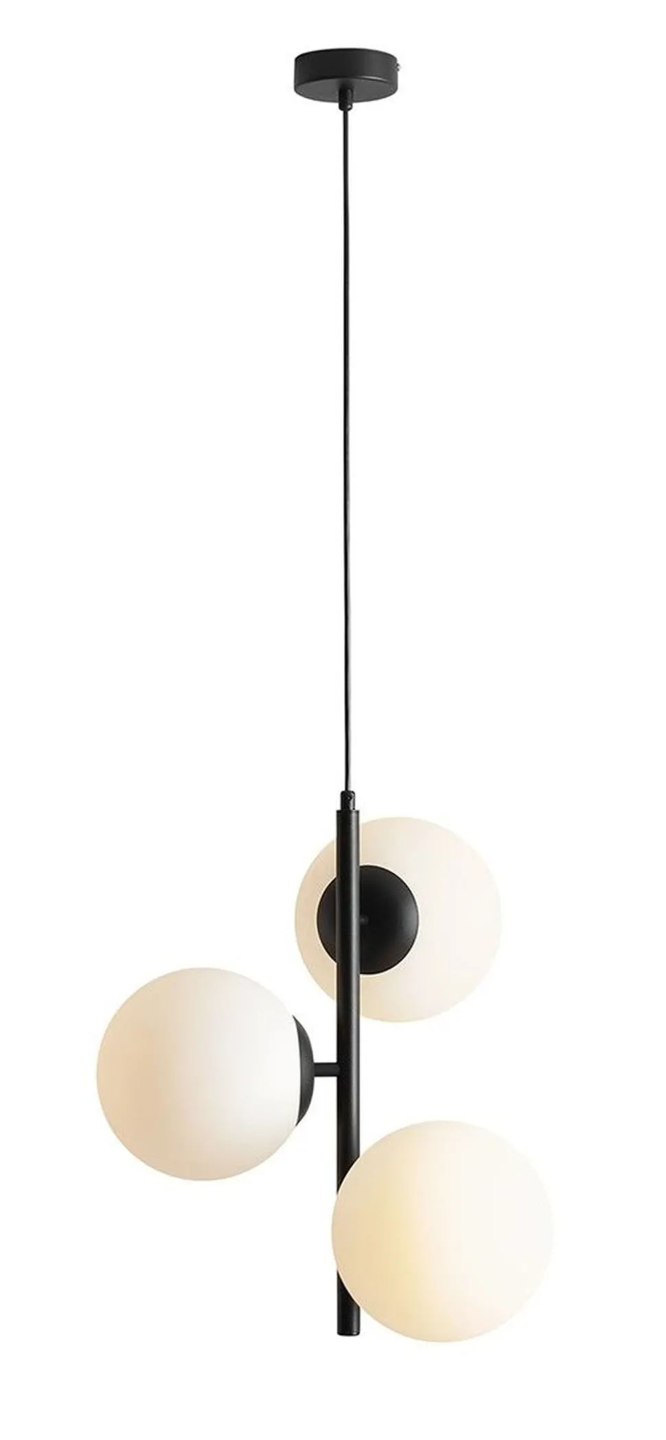 Blendarme Pendelleuchte Glaskugeln Schwarz B:46 cm E27