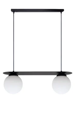 Blendarme Pendelleuchte Glaskugeln E27 2-flmg Schwarz