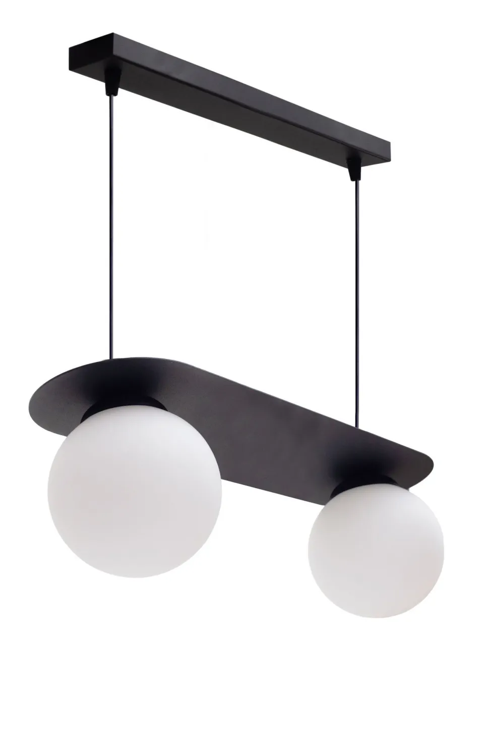 Blendarme Pendelleuchte Glaskugeln E27 2-flmg Schwarz