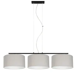 Blendarme Pendelleuchte Stoff Schwarz Grau E27 L:100 cm