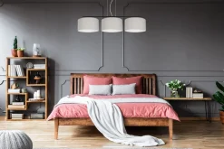 Blendarme Pendelleuchte Stoff Schwarz Grau E27 L:100 cm