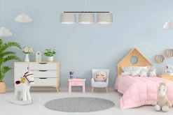 Blendarme Pendelleuchte Stoff Schwarz Grau E27 L:100 cm