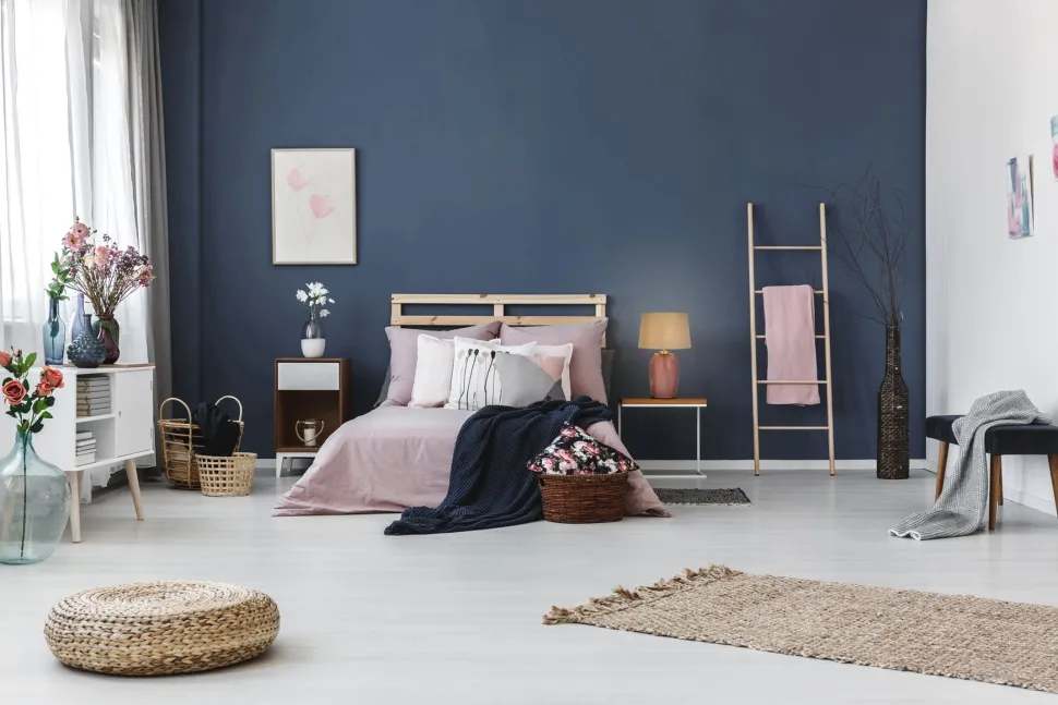 Blendarme Tischlampe Glas Stoff 37 cm Pink Natur E27