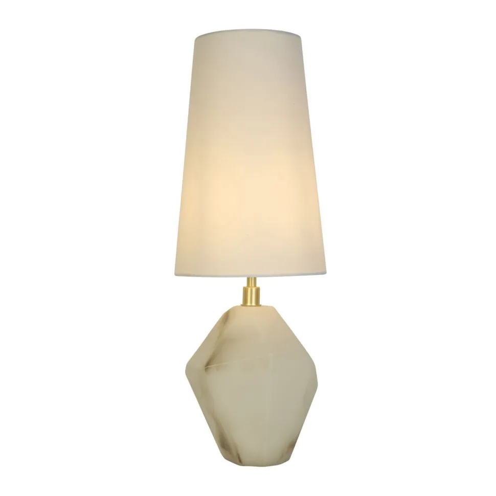 Blendarme Tischlampe Harz Stoff 55,5 cm wohnlich Weiß