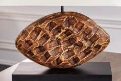 Blendarme Tischlampe Stoff Akazie Kautschuk wohnlich