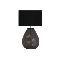 Blendarme Tischleuchte Glas Stoff 44,5 cm E27 Schwarz