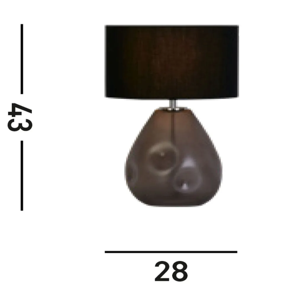 Blendarme Tischleuchte Glas Stoff 44,5 cm E27 Schwarz