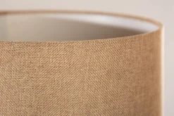 Blendarme Tischleuchte Holz Leinen 50 cm E27 wohnlich