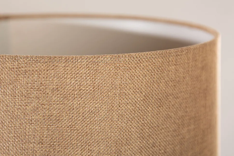 Blendarme Tischleuchte Holz Leinen 50 cm E27 wohnlich