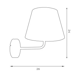 Blendarme Wandlampe Weiß Gold Stoff Metall E27 H:23 cm