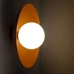 Blendarme Wandleuchte Ziegelrot Metall Glas G9 Ø28 cm