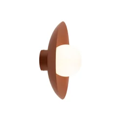 Blendarme Wandleuchte Ziegelrot Metall Glas G9 Ø28 cm