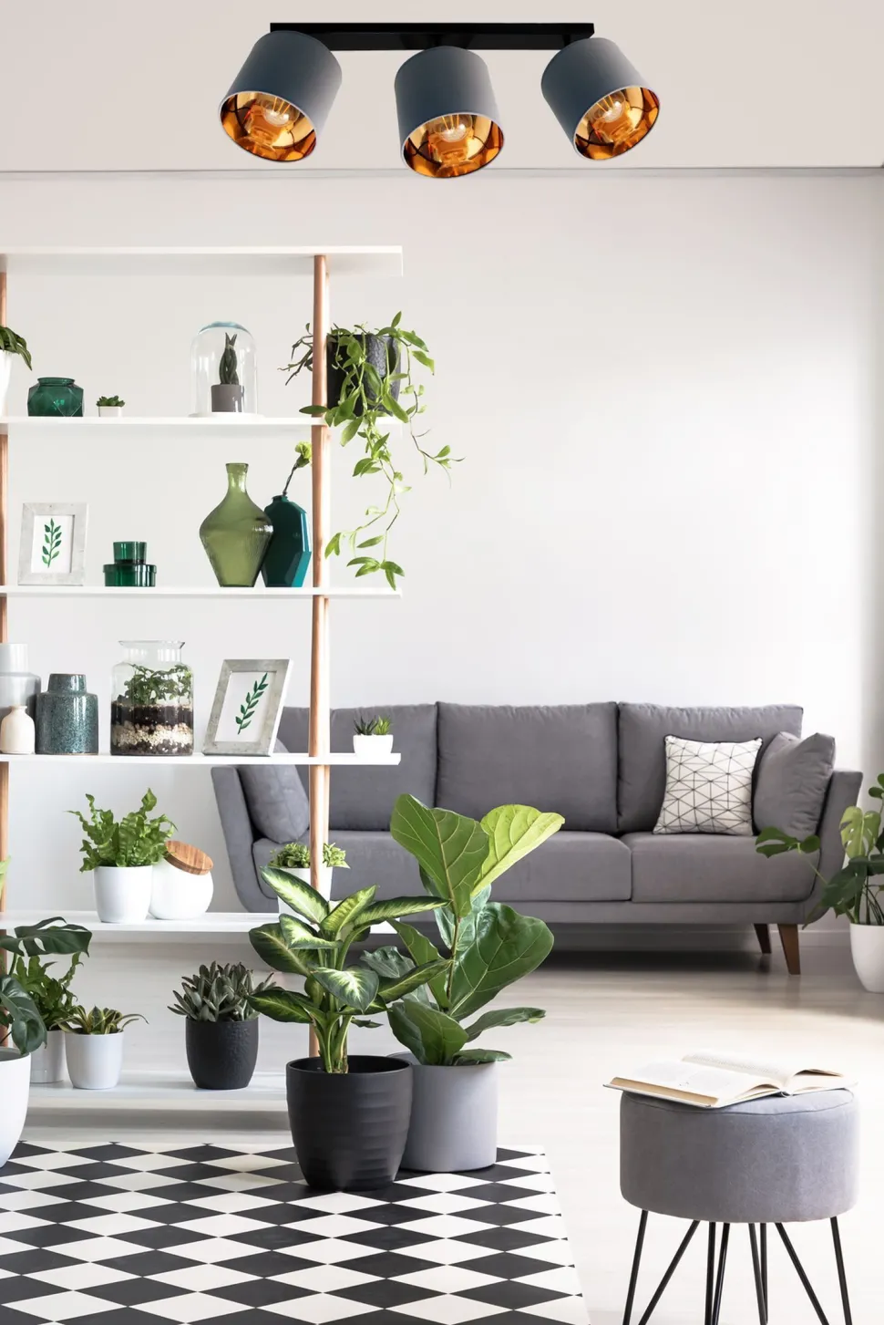 Blendarmer Deckenstrahler Stoff E27 90 cm verstellbar