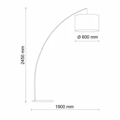 Bogenleuchte Wohnzimmer groß 245 cm hoch XXL E27