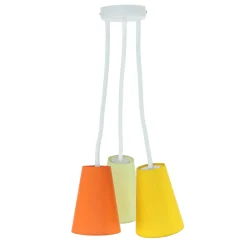 Bunte Deckenlampe 3-flmg Orange Gelb Grün flexibel