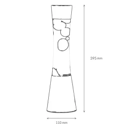 Bunte Lavalampe Blau Grün mit Schalter H:39cm SANDRO