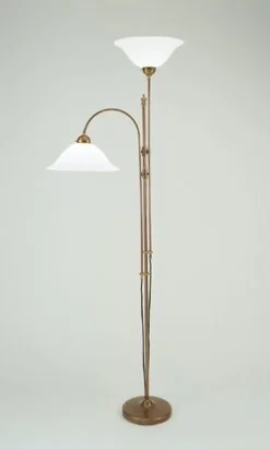 Deckenfluter Berliner Messing Glas E27 200 cm elegant