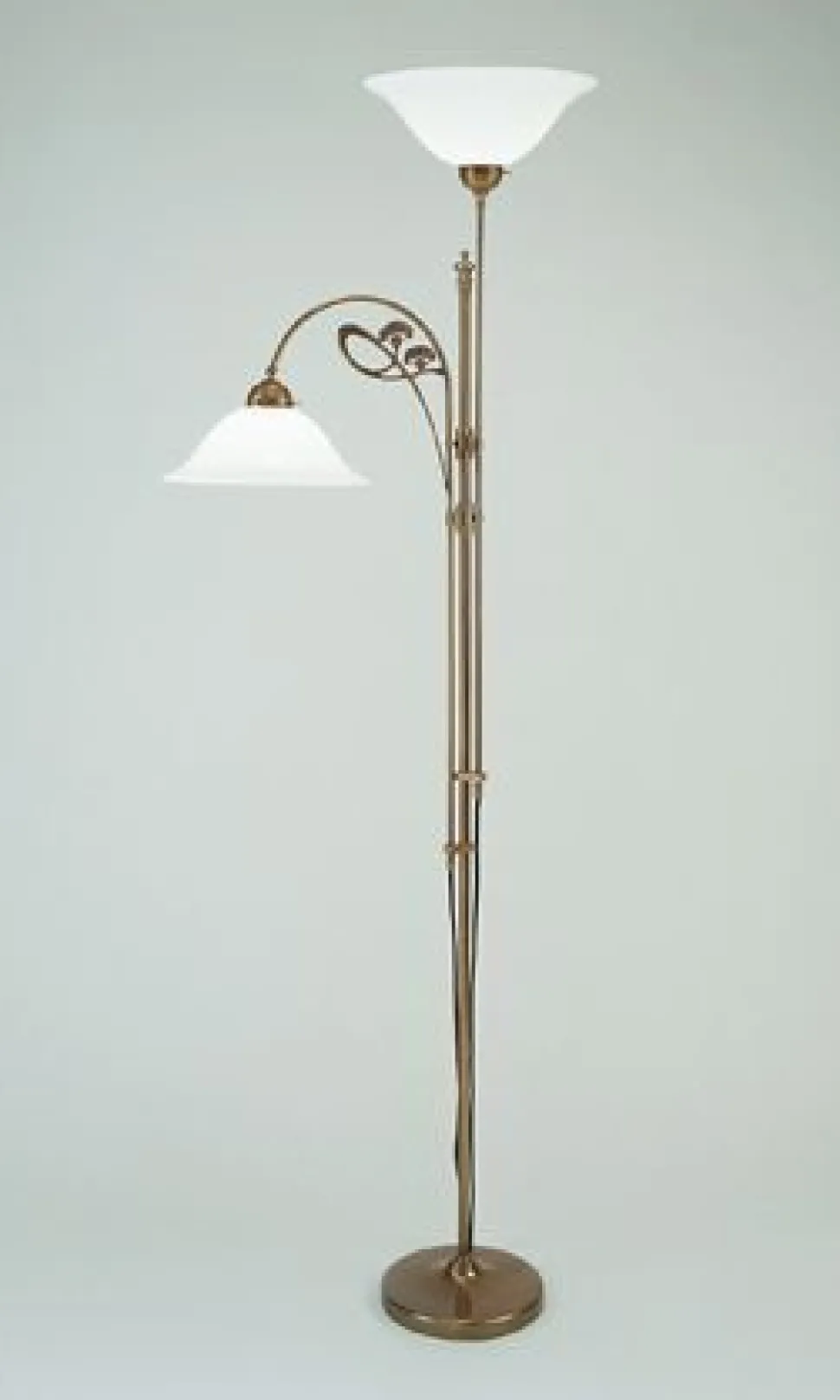 Deckenfluter Glas Berliner Messing E27 200 cm blendarm