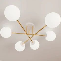 Deckenlampe ANNETTA Metall Glas Kugel Schirme