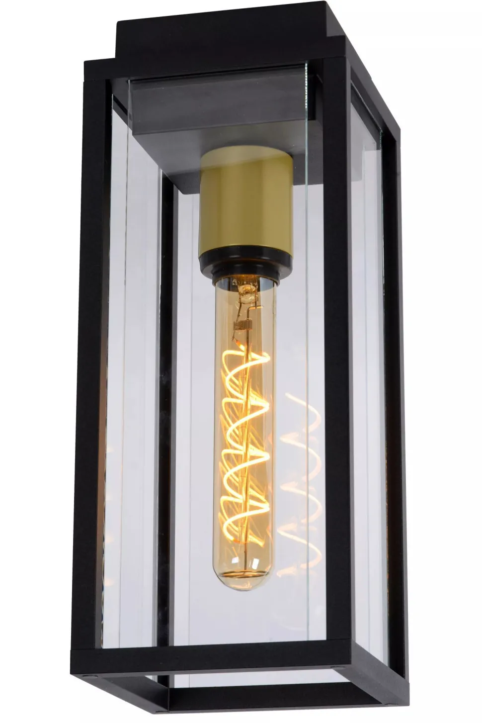 Deckenlampe Außen Glas Metall Schwarz E27 IP54 Terrasse