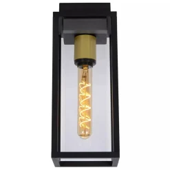 Deckenlampe Außen Glas Metall Schwarz E27 IP54 Terrasse