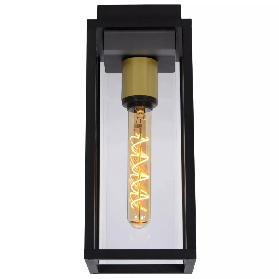 Deckenlampe Außen Glas Metall Schwarz E27 IP54 Terrasse