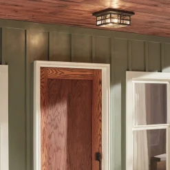 Deckenlampe außen in Bronze antik IP44 E27 Rustikal