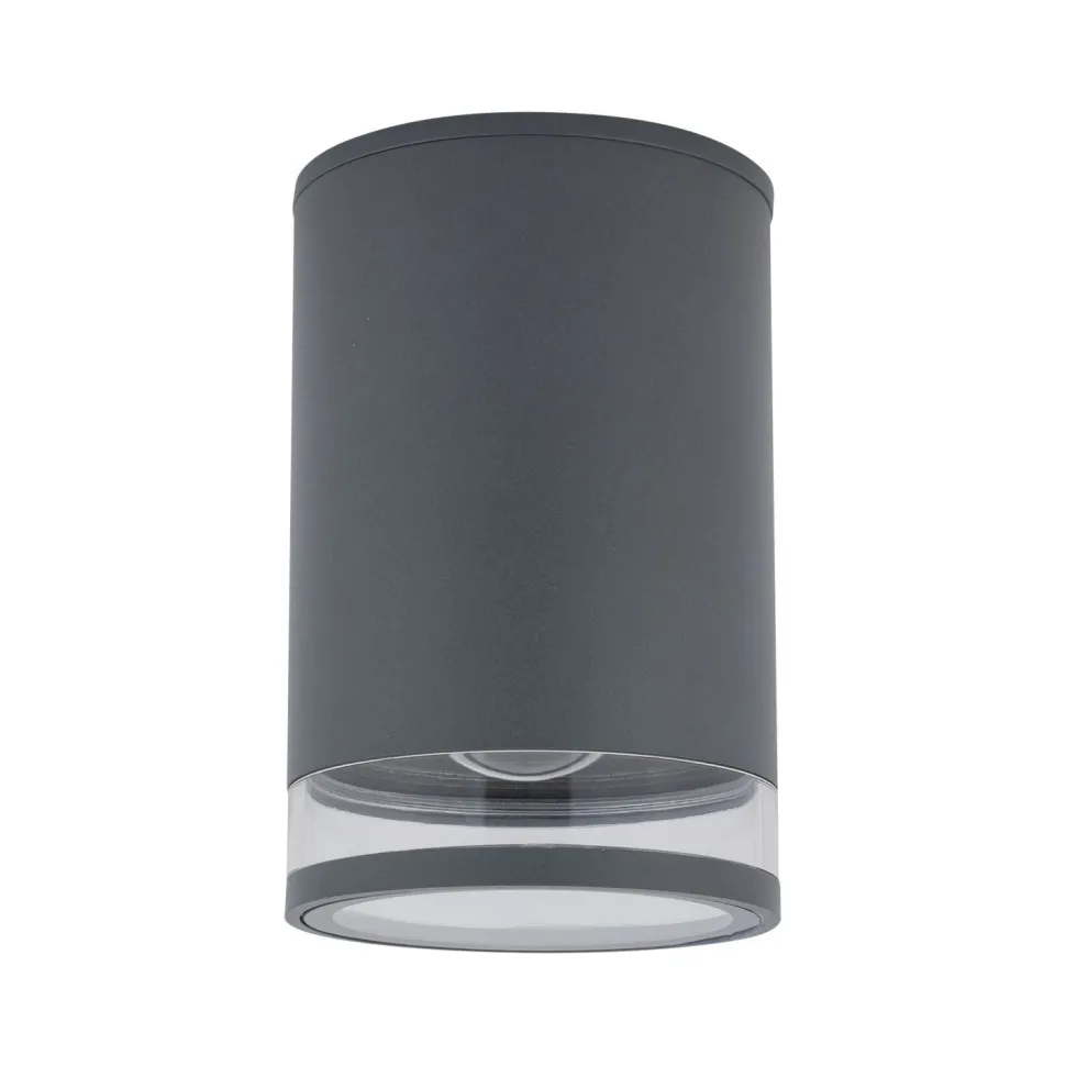 Deckenlampe außen IP44 Ø 11 cm klein Grau für E27