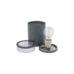 Deckenlampe außen IP44 Ø 11 cm klein Grau für E27