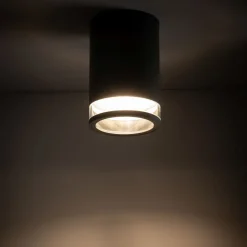 Deckenlampe außen IP44 Ø 11 cm klein Grau für E27