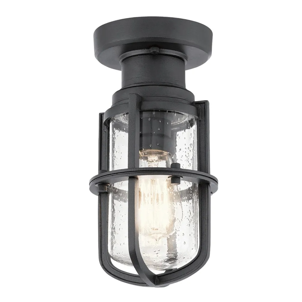 Deckenlampe außen IP44 Maritim Ø14cm E27 Schwarz