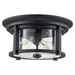 Deckenlampe außen rund Ø 33 cm Schwarz Transparent IP44