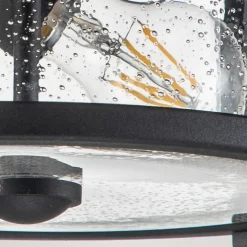 Deckenlampe außen rund Ø 33 cm Schwarz Transparent IP44