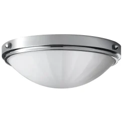 Deckenlampe Bad IP44 mit LED Weiß Chrom rund flach