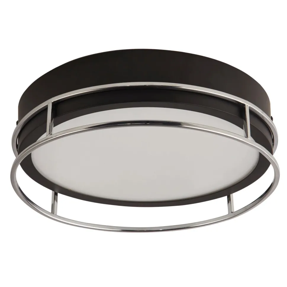 Deckenlampe Bad IP44 2x E14 D: 30 cm Schwarz Chrom