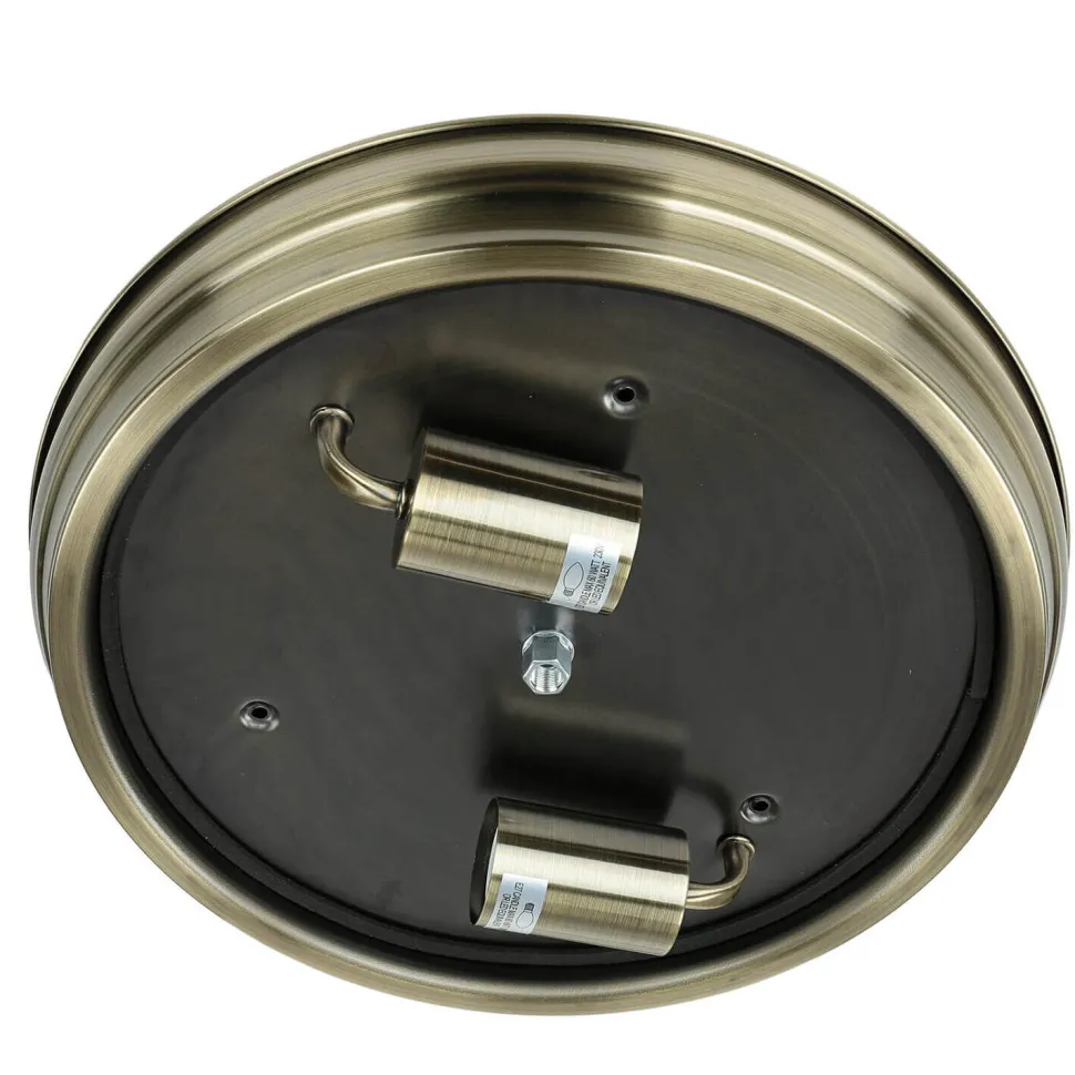 Deckenlampe Badezimmer Ø 35 cm IP44 Messing Antik Weiß 2x E27