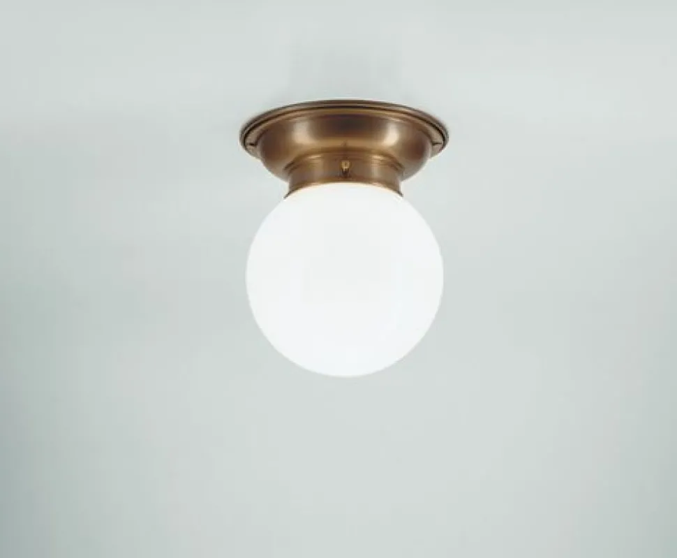 Deckenlampe Berliner Messing Glaskugel E27 Ø16 cm rund