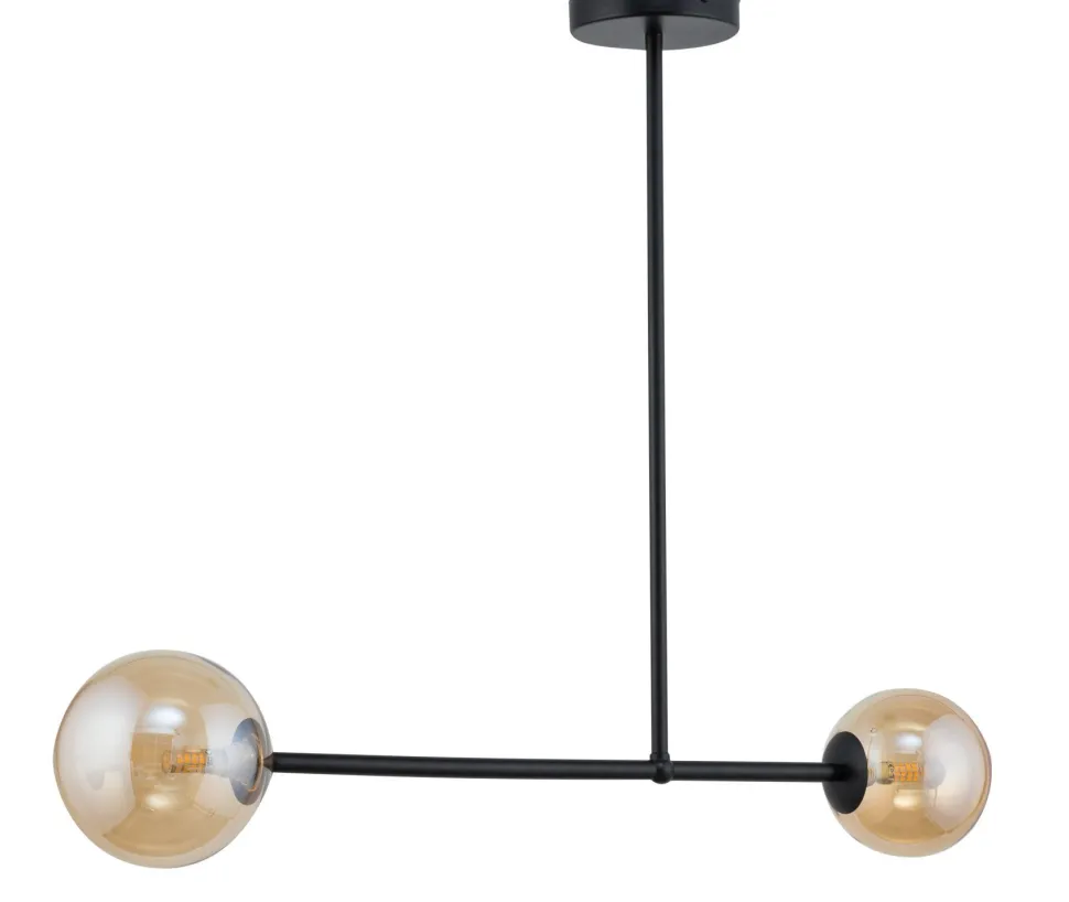 Deckenlampe Bernstein Glas Metall 2-flammig G9 blendarm