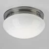 Deckenlampe blendarm Messing in Nickel Glas Ø41 cm E27