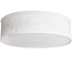 Deckenlampe D: 60 cm rund Modern Weiß Metall Stoff E27