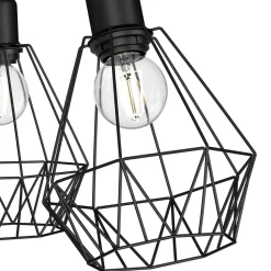 Deckenlampe Draht Schirm Schwarz Retro Design E27