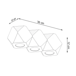 Deckenlampe 3-flammig 36 cm klein Holz GU10 wohnlich