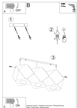 Deckenlampe 3-flammig 36 cm klein Holz GU10 wohnlich