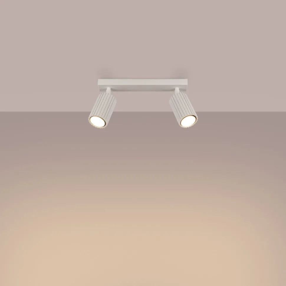 Deckenlampe 2-flammig 30 cm lang klein GU10 in Creme Modern